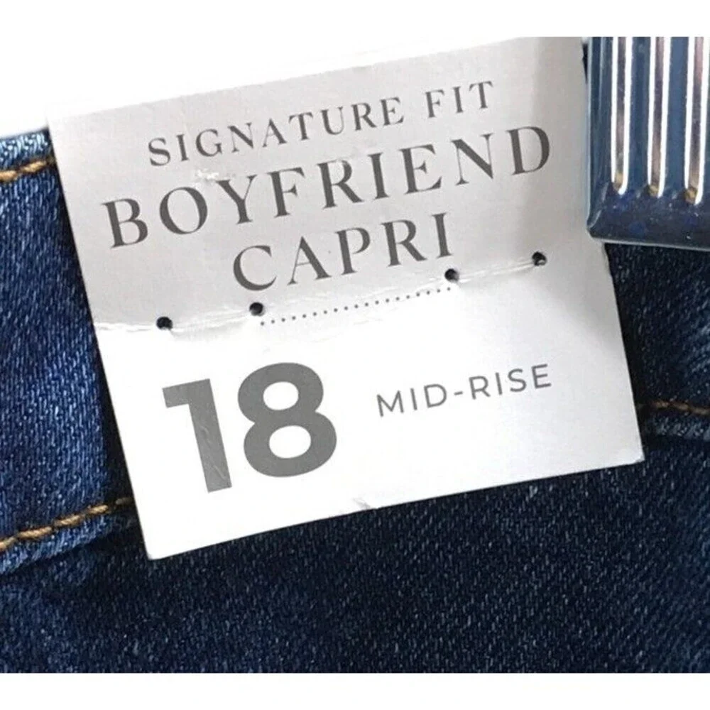 Lane Bryant Boyfriend Capri Size 18 Jeans Women's Blue Signature Fit NEW NWT
